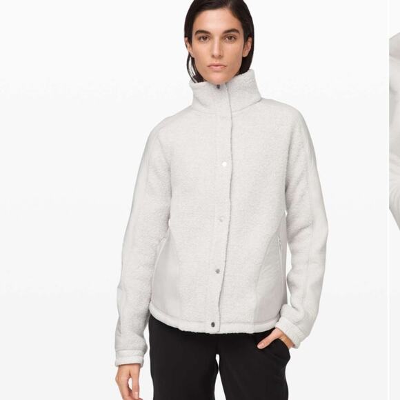 LULULEMON Go Cozy Jacket WOOL SIZE 10 heathered ceramic - Picture 1 of 11